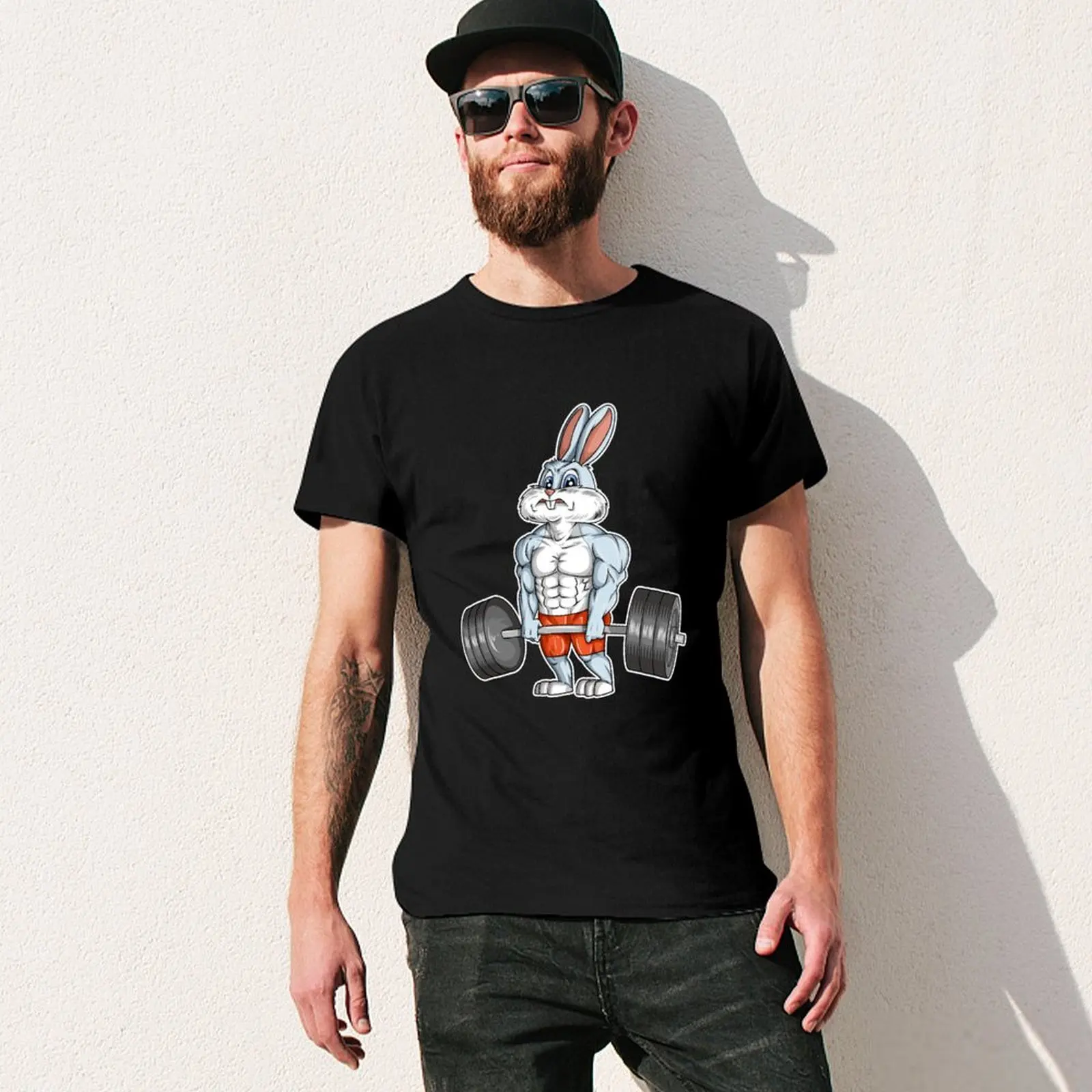 Easter Bunny Bodybuilding Gym Fitness Workout T Shirt Gift T-shirt Aesthetic clothing aesthetic clothes quick drying T-shirt men