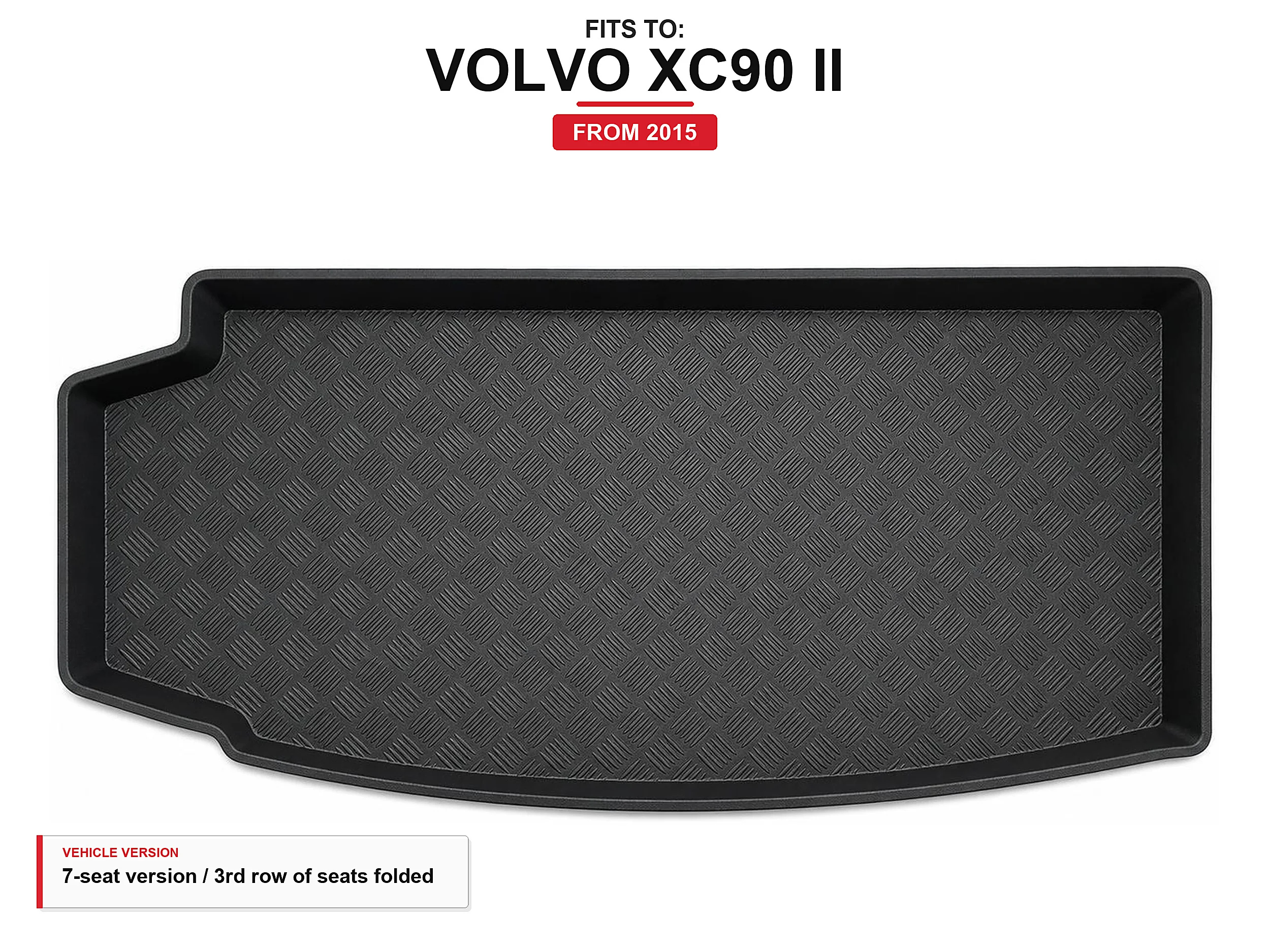 Kofferbakmat met lip voor: Volvo Xc90 Ii 2015- 7-zits versie