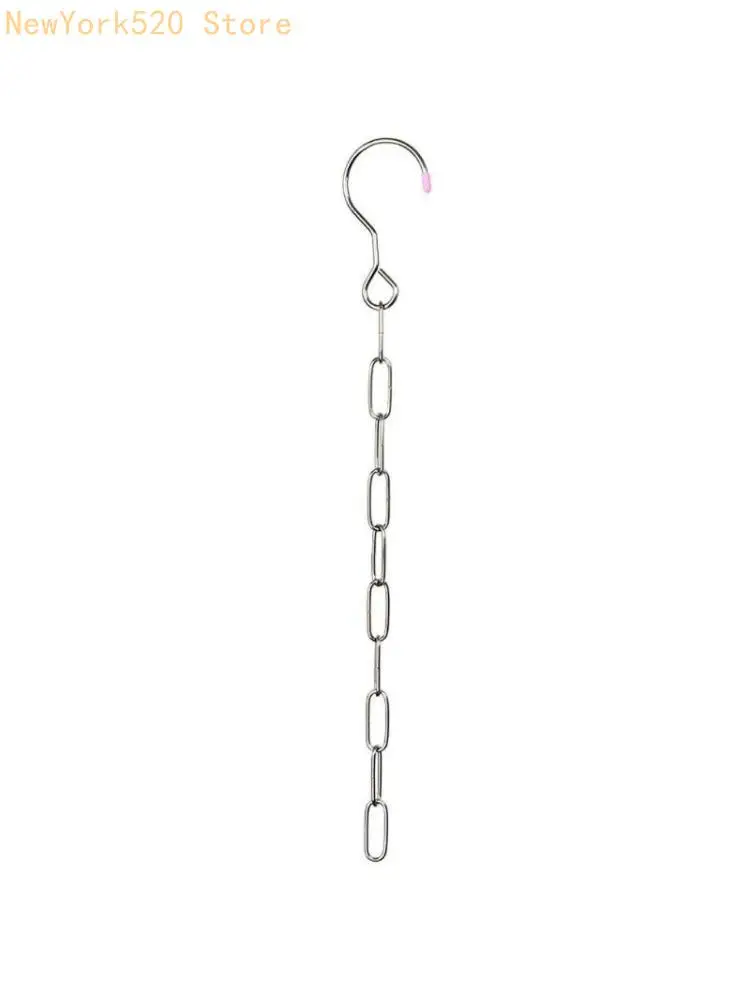 Stainless Steel Clothes Market Shop Display Hanging Chain Hooks With Ring Hanger Household N84C