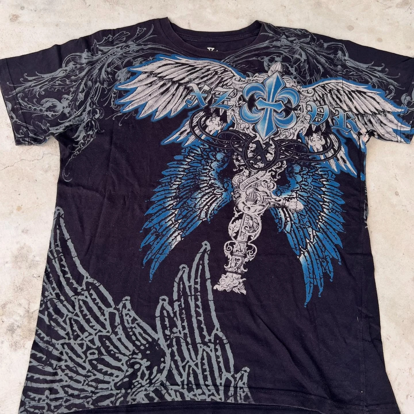 

American retro round neck cotton double-sided oversized printed pattern top personalized Y2K T-shirt