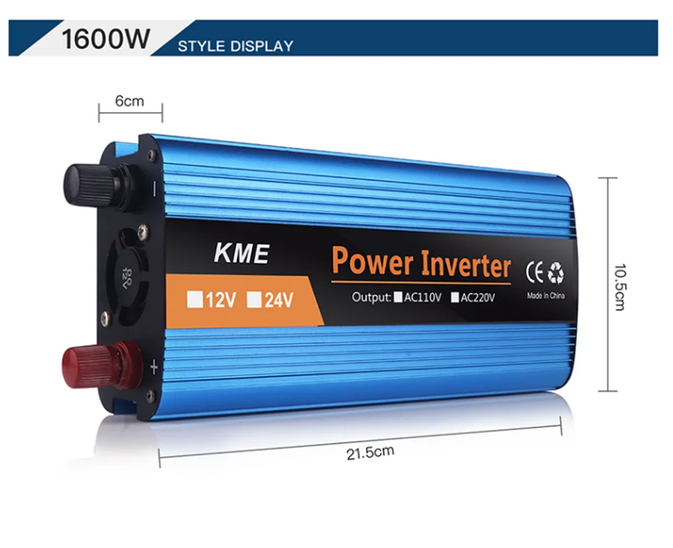 500W 12V 24V 36V 48V 60V do 220V pojedynczy cyfrowy wyświetlacz inteligentny Power falownik samochodowy konwerter zasilania