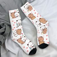 Bear And Panda Bubu Dudu Balloon Socks Love Heart Korean Stockings Men Soft Outdoor Sports Socks Autumn Design Anti Sweat Socks