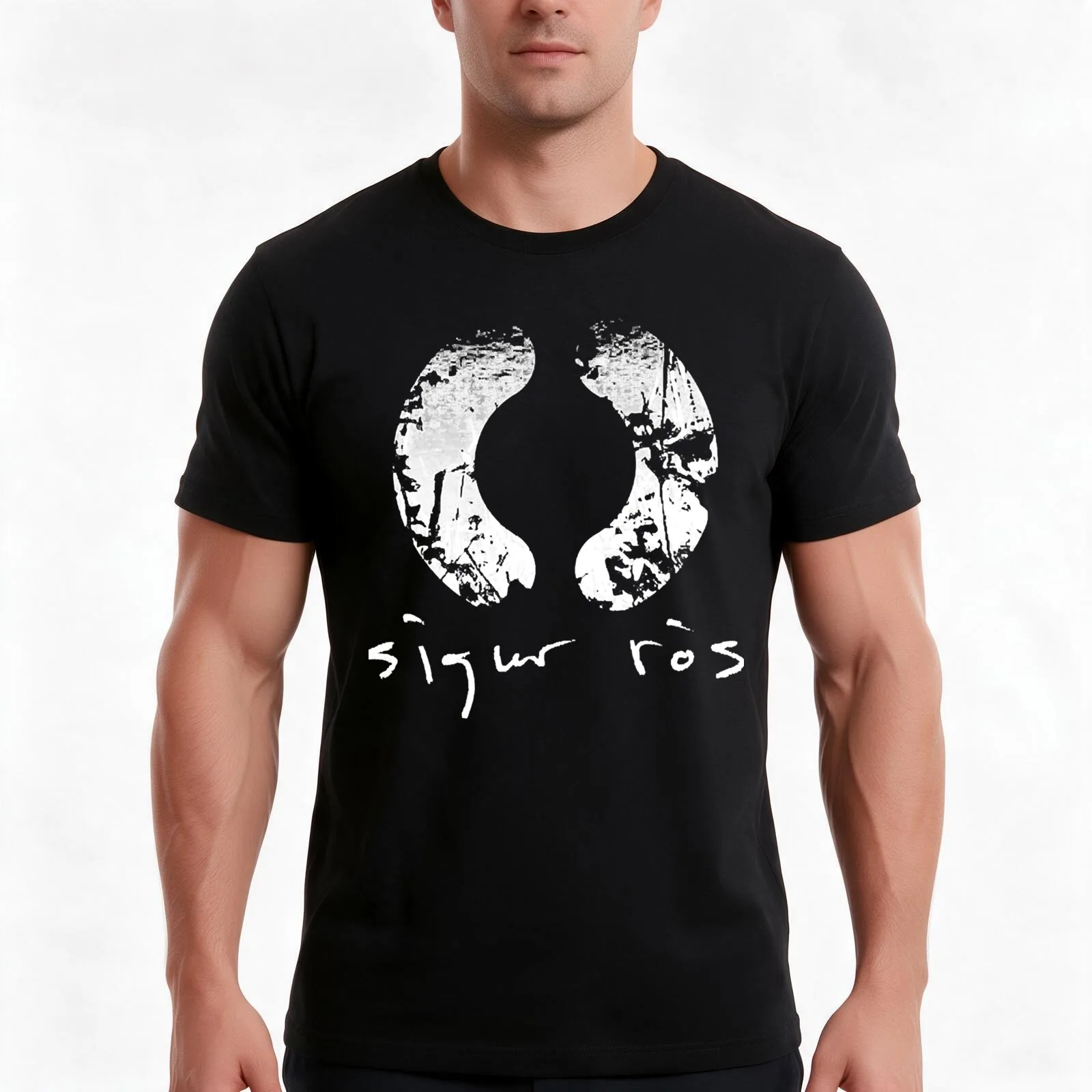 ALBUMM Sigur Ros T-Shirt, Summer Casual Cotton Tee, Oversized Streetwear Tops, Vintage Graphic Print, Loose Fit Short Sleeve