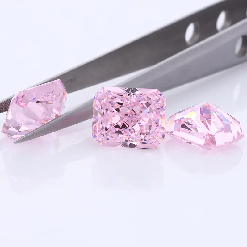 5A+ Quality Luxurious Octangle Ice Cut Cubic Zirconia Stones Loose Various 6 Colors Pink CZ Zirconia Gemstone For Jewelry Making