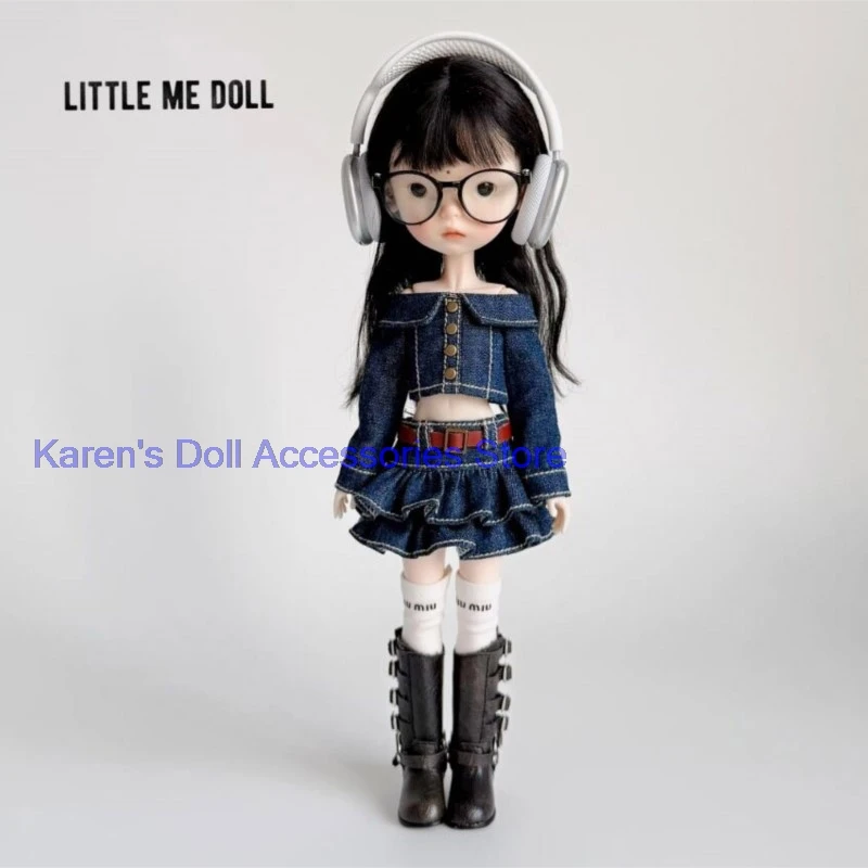 

2 шт. модных повседневных джинсовых топов/юбок для кукол Blythe/Landoudou (подходит для Lulu, ymy24, Ob22, 24, 26, Zone, Jenny)