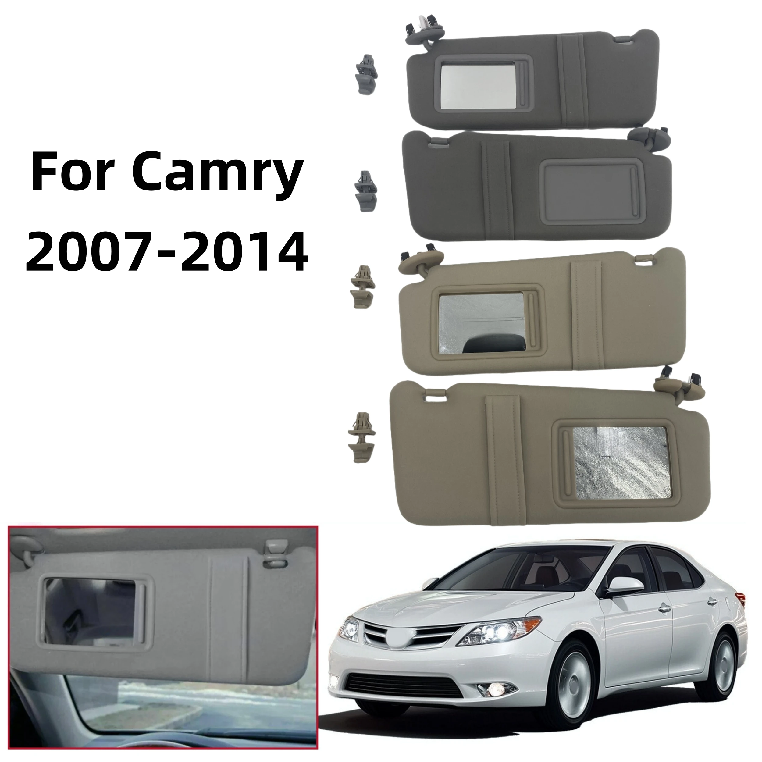 

Автомобильный солнцезащитный козырек с зажимом для Toyota Camry 2007 2008 2009 2010 2011, левая и правая сторона пассажира, передняя солнцезащитная панель