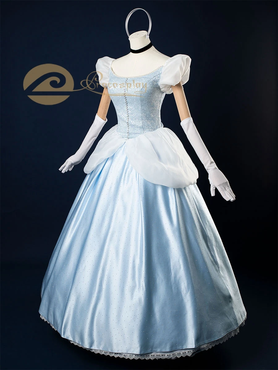 Disfraz de Cenicienta para Halloween, vestido de novia para mujer y niña, versión de dibujos animados, C08290