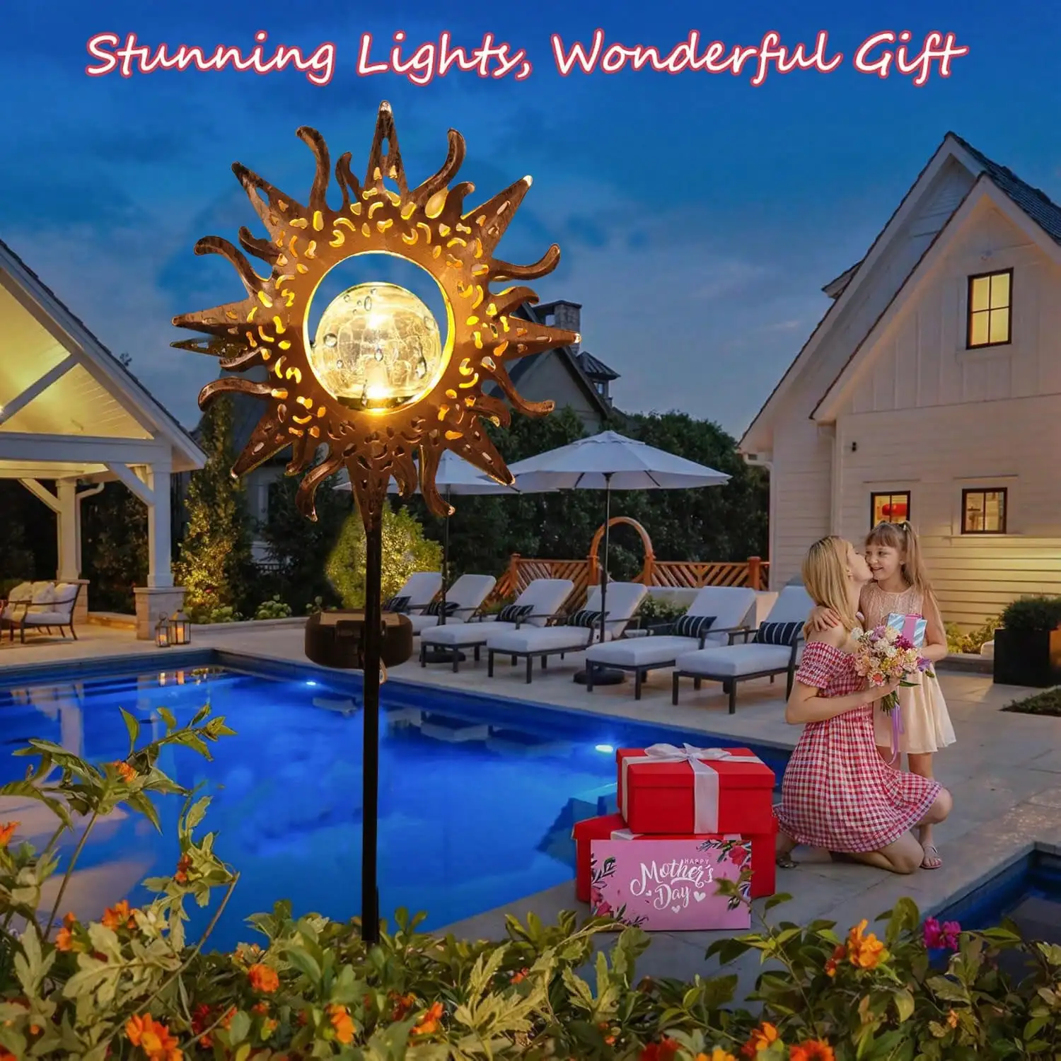 1 Stück solarbetriebene Gartendekor-Landschaftsleuchte, Solarleuchte für den Außenbereich für Wege, Rasen, Hof, Camping, Außenbeleuchtung