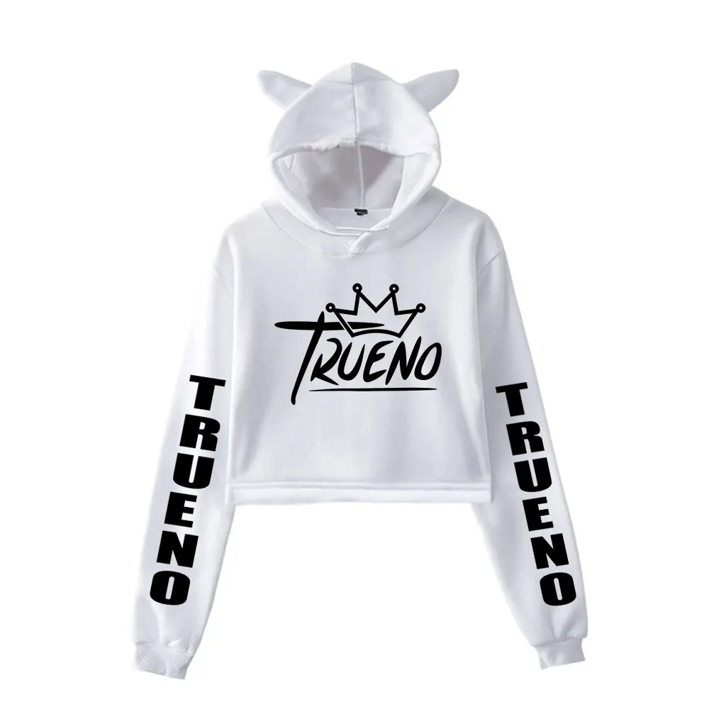 Trueno rapper vintage 90s moletons moda para meninas gato orelha colheita esportes streetwear moda