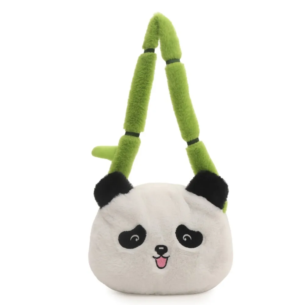 Bolso cruzado de Panda de peluche para niños, bolso de hombro suave de dibujos animados, bolso de muñeca de Animal relleno para niños, accesorio de juguete de regalo