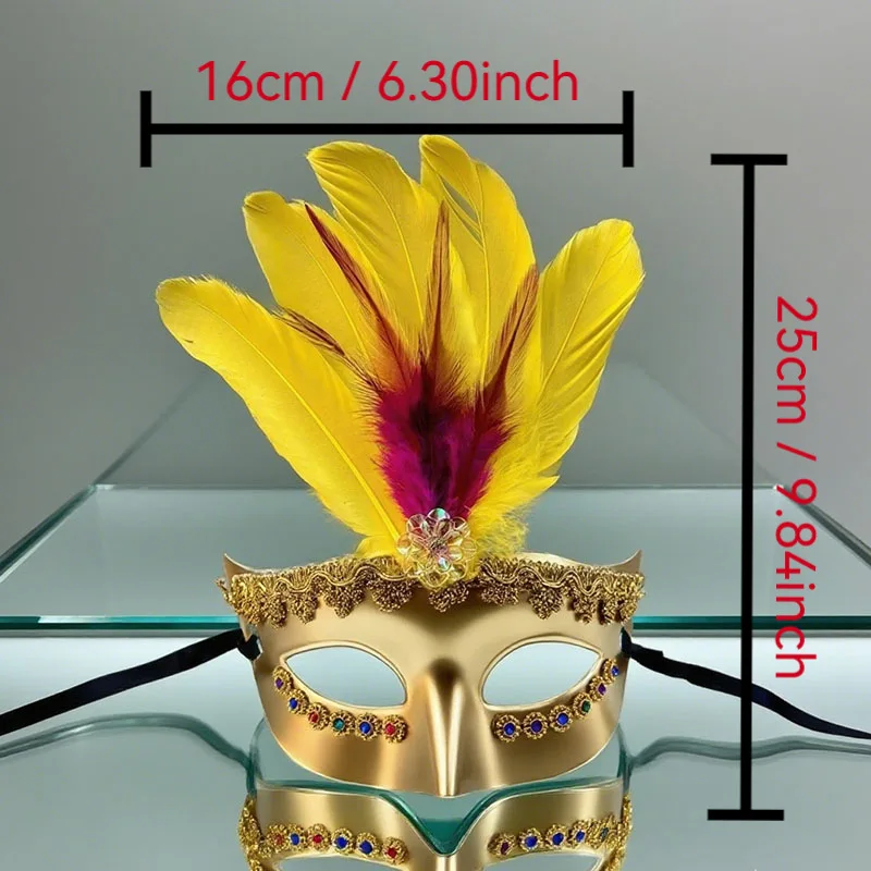 

Wedding Party Mask Colorful Women’S Prom Mask Venetian Feather Mask Artistic For Mardi Gras Halloween Party Masquerade Ball
