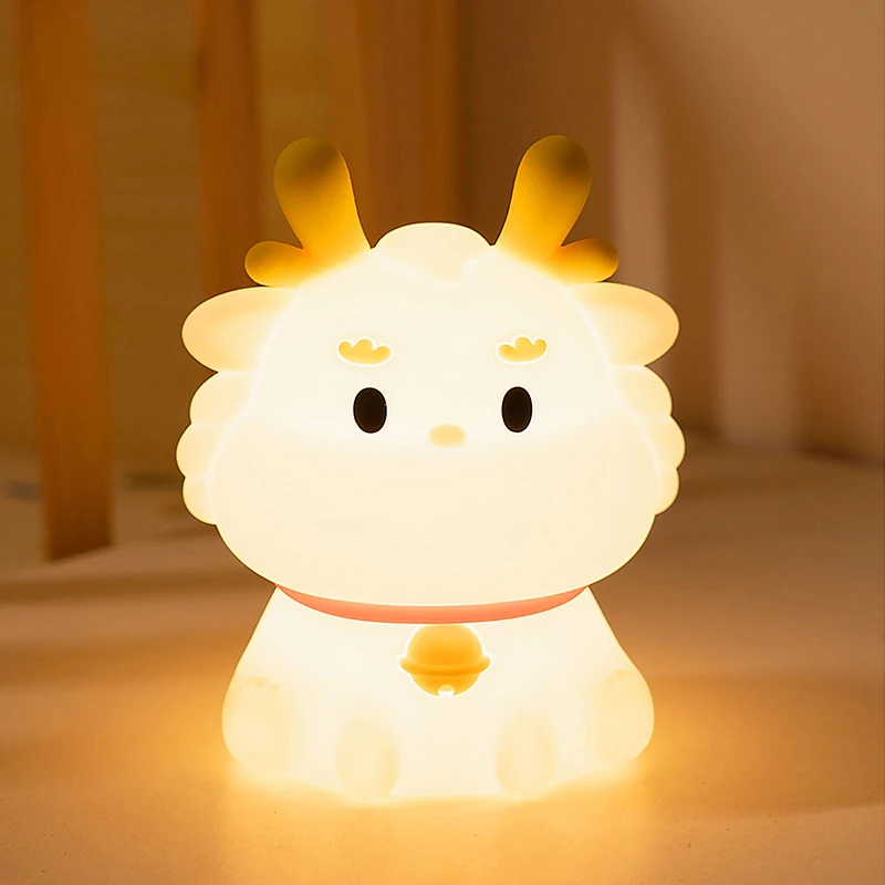 1pc LED nightlight Cute Chubby loong light cartoon animal silicone light Children boy Girl gift family room decoration