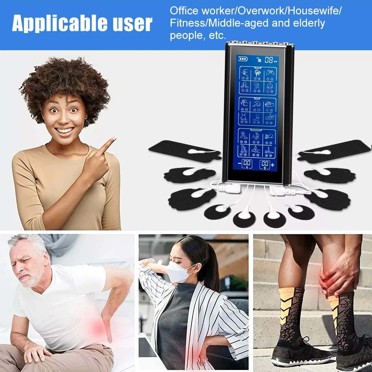 Electric EMS Physiotherapy Tens Muscle Stimulator Acupuncture Body Massage Digital Therapy Slimming Machine Electro Stimulator