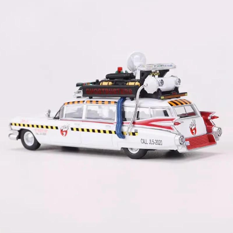 Ys 1:64 escala cadi ECTO-1 liga simulação modelo de carro coleção estática decorado presentes do feriado brinquedos lembrança presente