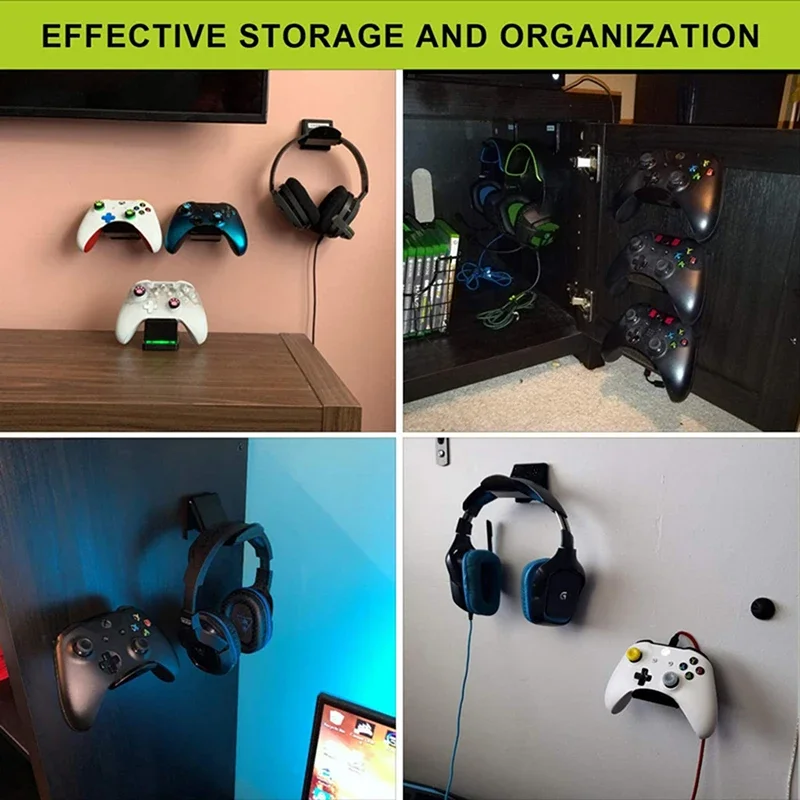 Headphone Holder Hanger Wall-Mounted Universal Bracket Game Handle Controller Headset for X-box One PS5/PS4 Games Accessories