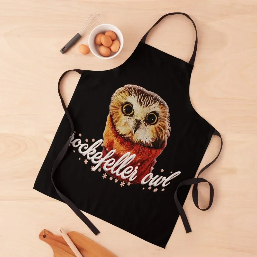 

Rockefeller The Owl Apron painting christmas kitchen Kitchen Novel Kitchen Accessories Apron