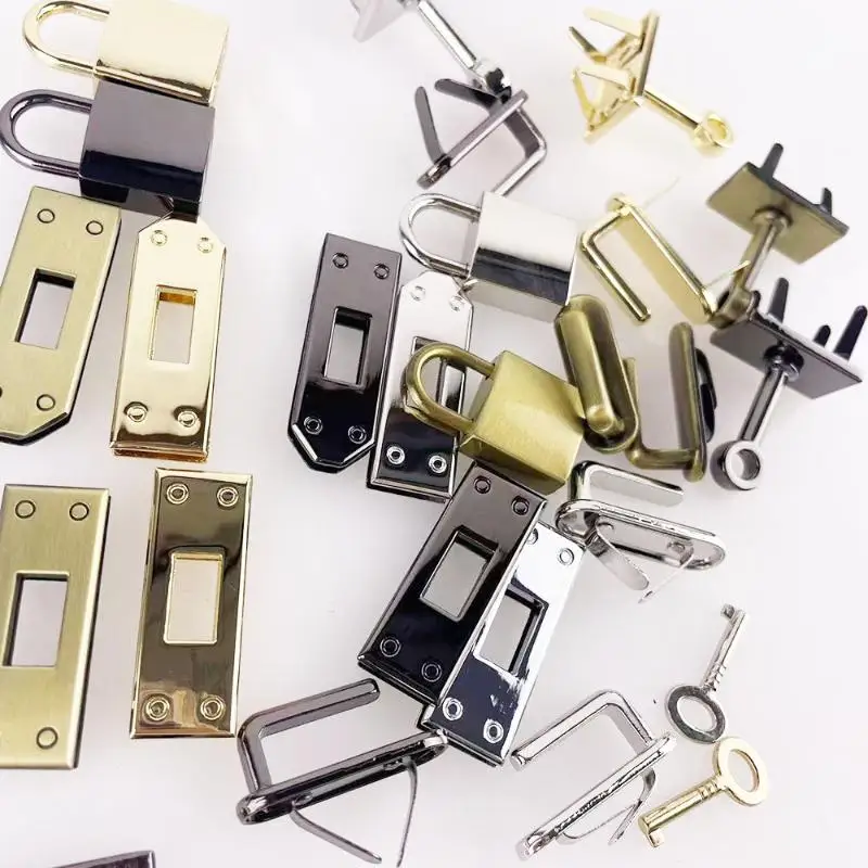 *7Pcs/set Women's Handbag Swivel Clasp Lock Buckle DIY Part Leather Craft 45mm 4 Colors Metal Bag Lock Hardware Accessories