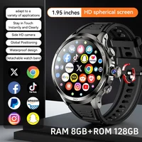 Reloj inteligente H19 de 8 GB + 128 GB Pantalla grande Amoled de 1,95 pulgadas 190 ° Cámara giratoria 1900Mah Batería GPS WIFI Android Smartwatch Hombres Adulto