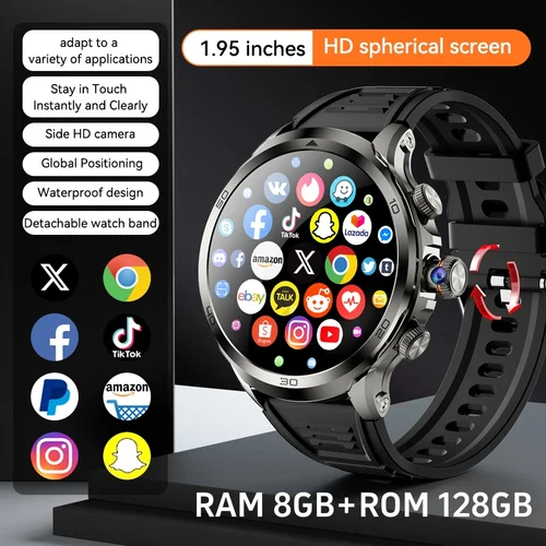 Reloj inteligente H19 original Android 10.0 Smartwatch con 190 °   Cámara giratoria GPS WIFI Pantalla Amoled más grande de 1,95 pulgadas Almacenamiento de 256 GB