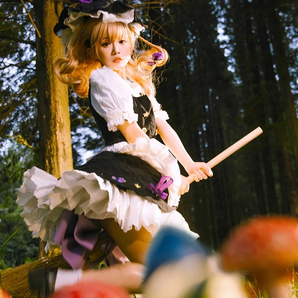 Novo traje de cosplay Kirisame Marisa para Halloween, festa de dramatização de Natal, jogo de quadrinhos, vestido novo projeto