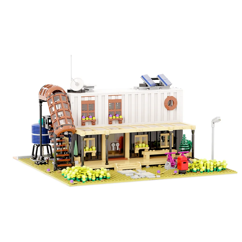 2480PCS MOC Creative Street View Container House II Modular Model Architecture Building Block Diy Assembly Kids Toys Gifts