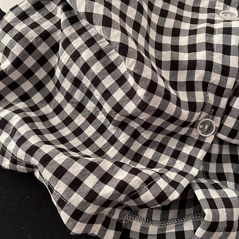 

2025 New Women's Spwear Set with Chest Pad Pure Cotton Strap Home Clothes Knot Plaid Sweet ort Pants Home Suit