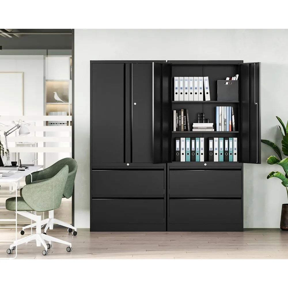 File Cabinet for Home Office, Metal Storage Cabinets with Adjust Shelves and Lock,2 Drawers Filing Cabinets