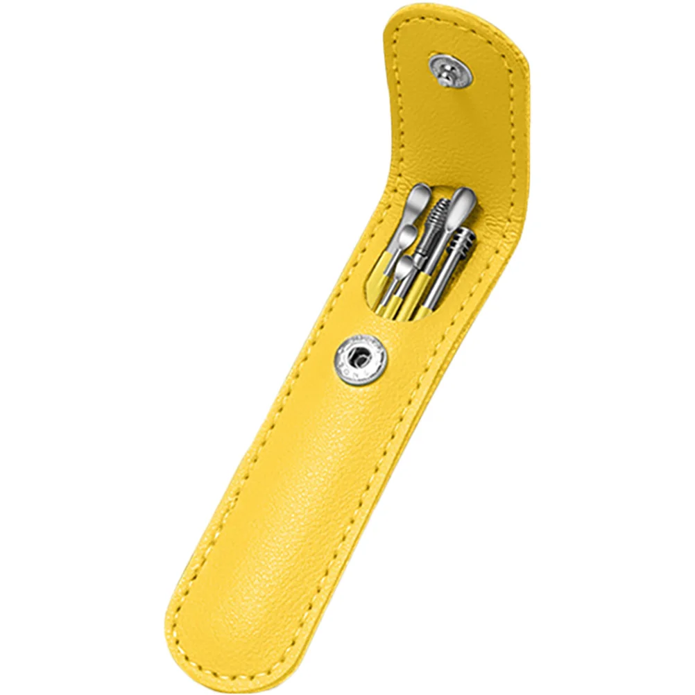 

1 set Yellow Ear Cleaning Kit Case Stainless Steel Removal Tools Durable Practical Safe Comfortable AntiRust