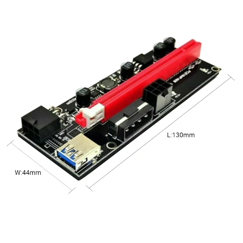 NEW-8Pcs VER009 USB 3.0 PCI-E Riser VER009S Express 1X 4X 8X 16X Extender Riser Adapter Card SATA 15Pin To 6 Pin Power Cable