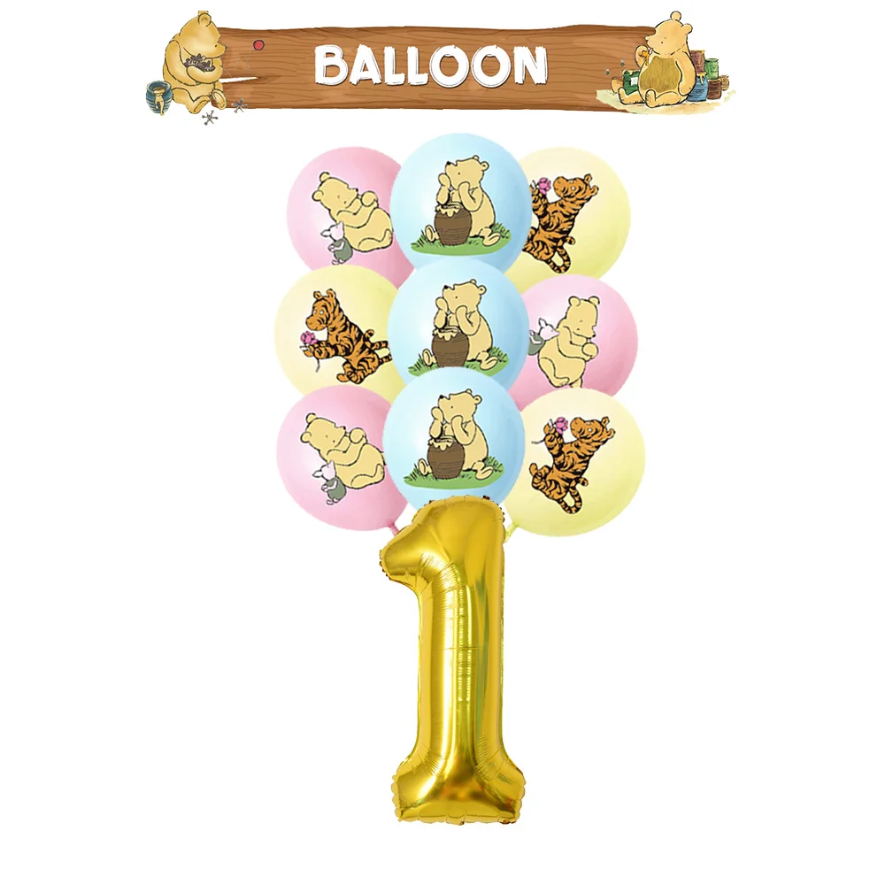 Winnie Puuh Geburtstagsdekoration Puuh-Bär Teller Tischdecken Servietten Banner Becher Kindergeburtstag Geschenke Babyparty