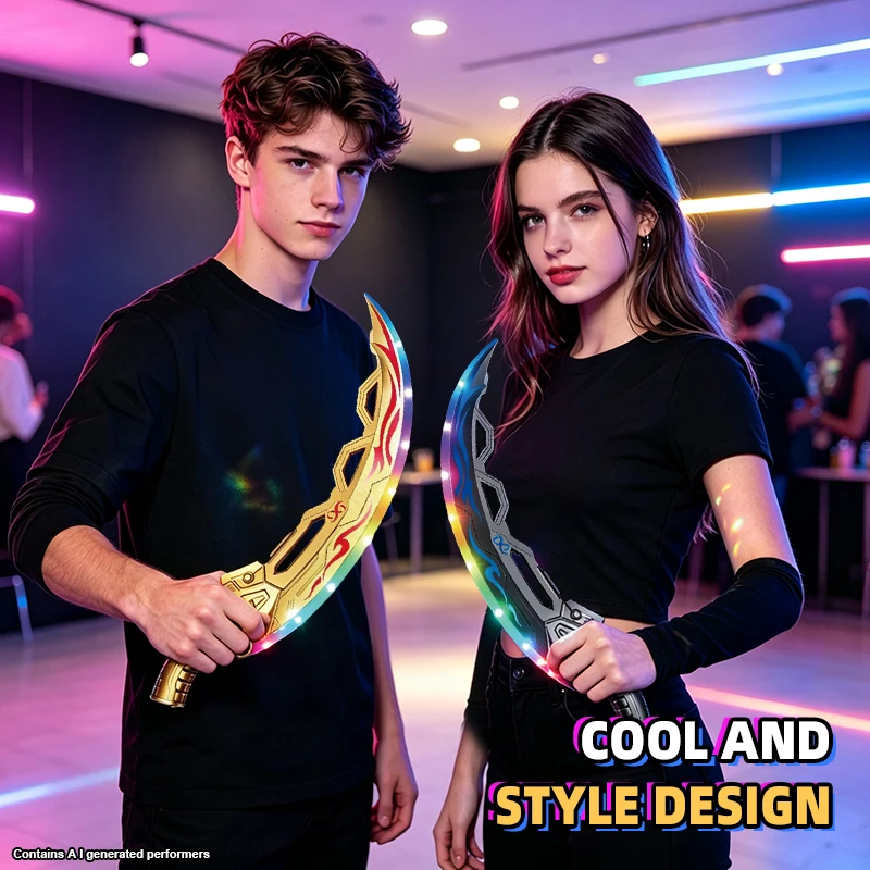 Lightsaber Toy Moon Scimitar Sword Toys Colorful Flash LED Cosplay Role-Play Games Party Family Interactive Toy Holiday Gifts
