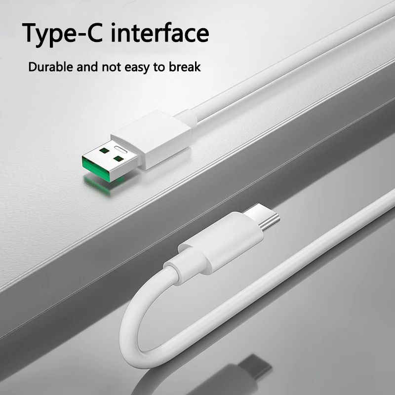 Cable USB tipo C de carga rápida VOOC para OPPO Find X Reno R17, Cable de datos para teléfono móvil, Cable cargador tipo C, 5A, 65W