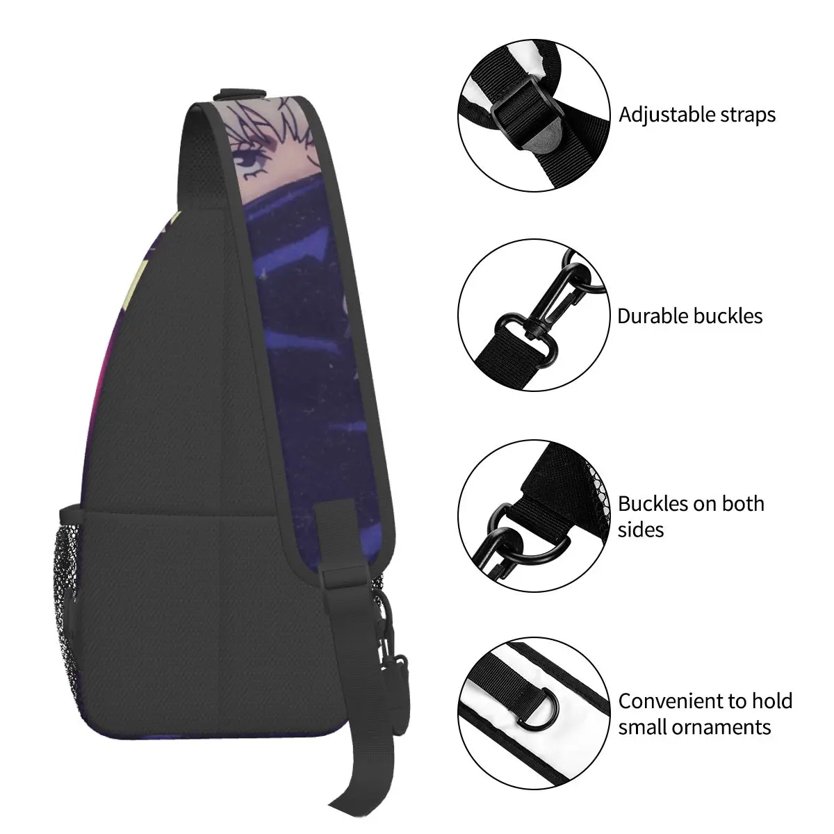 Toge Inumaki Jujutsu Kaisen Sling Bag Borst Crossbody Schoudersling Rugzak Reizen Wandelen Daypacks Anime Cool Pack