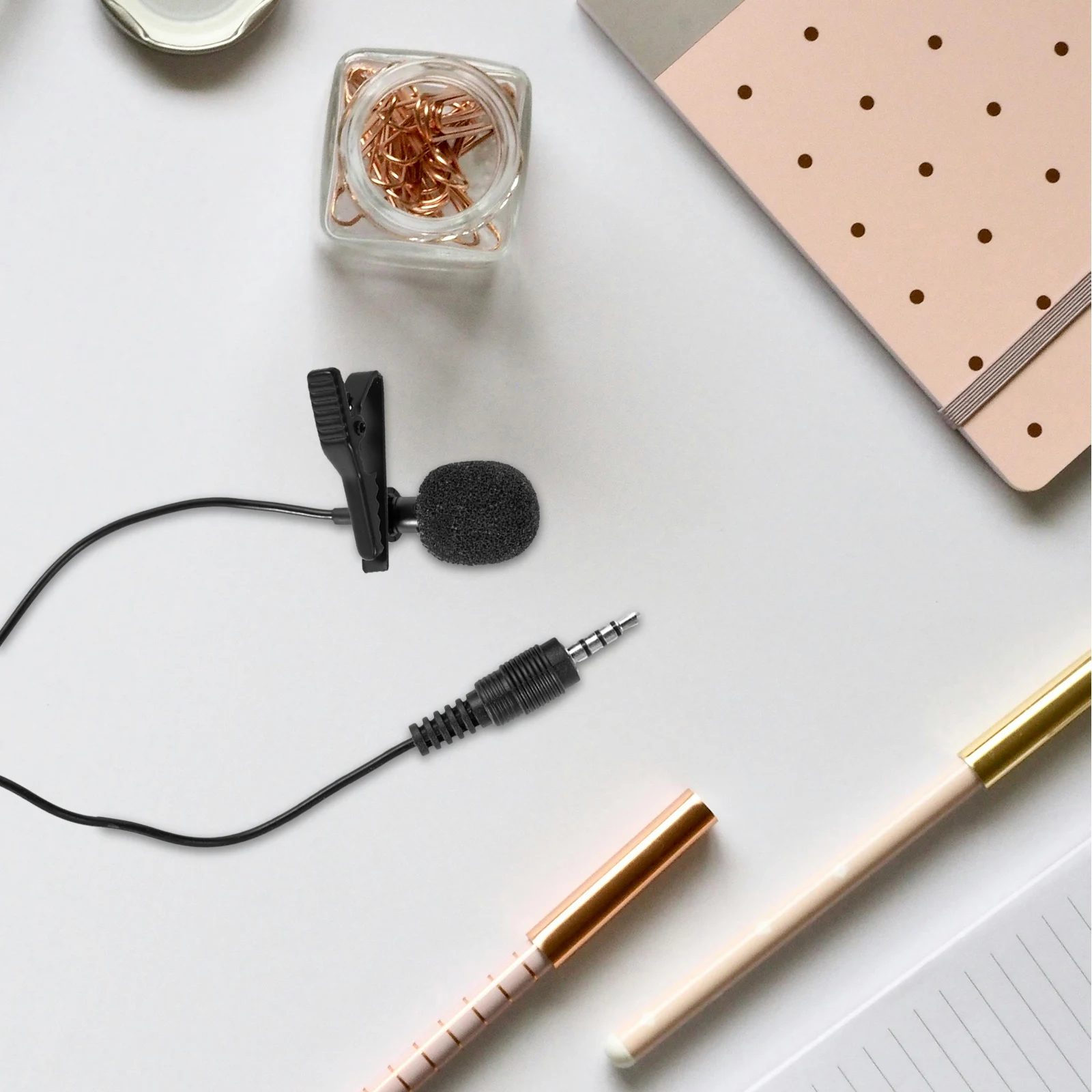 

1 set Microphone Clips Black 8 5mm White 6mm Lapel Lavalier Mic Holder Shirt Accessories Women Presentations Live Streaming