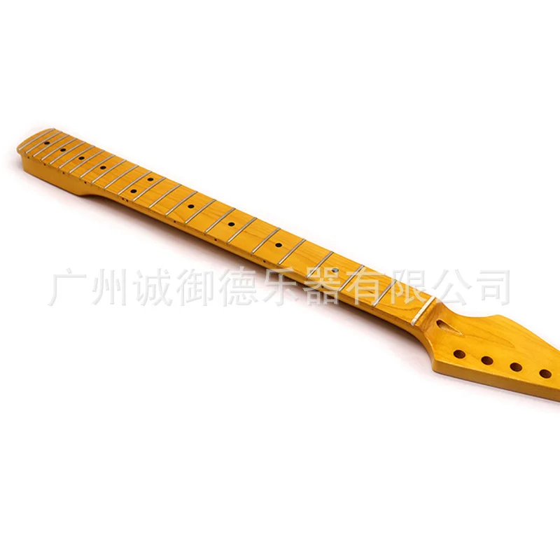 Electric Guitar Neck 6 Strings Maple Fingerboard Yellow Light Left-Handed DIY Modified Handle Guitar Accessories