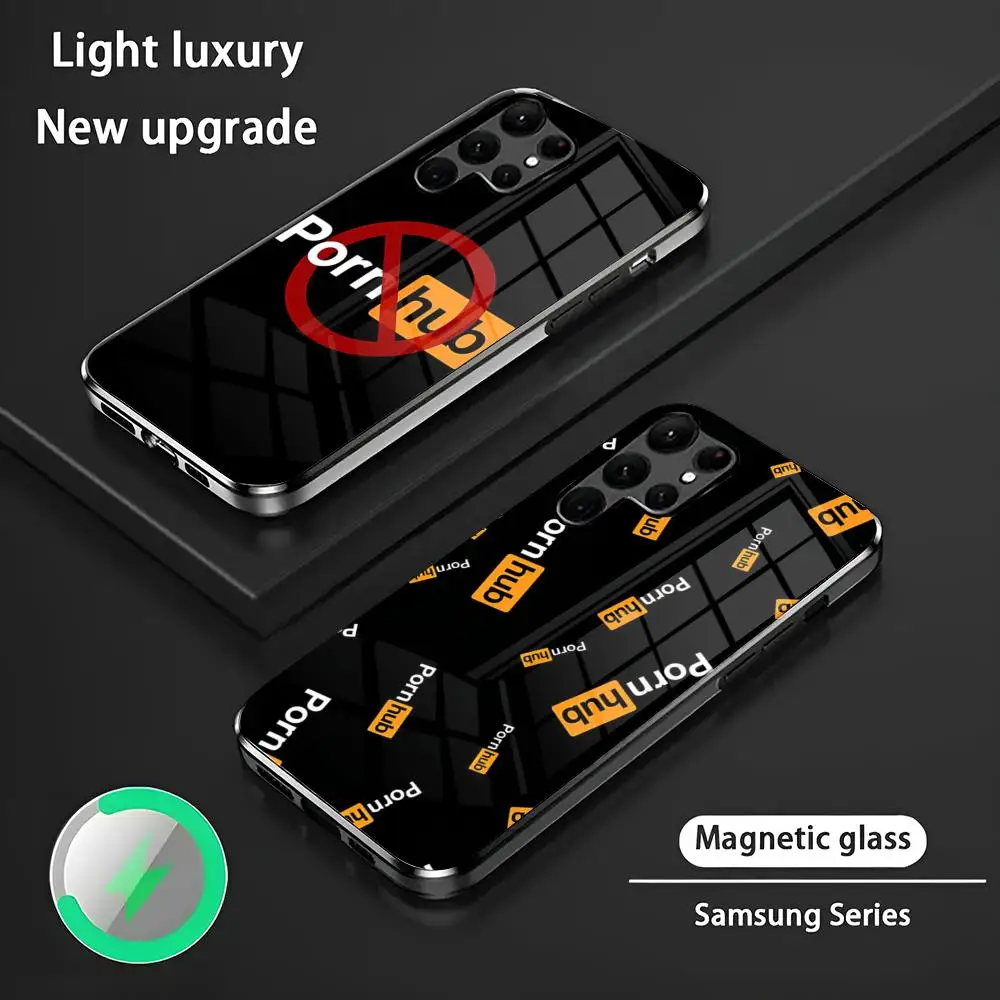 P-Porn-hubs-Tumble-P-Pornhubs Phone Case For Samsung S 25 S24 S23 S22 S21 S20 Plus Ultra Note20 Glass Magnetic Phone Case