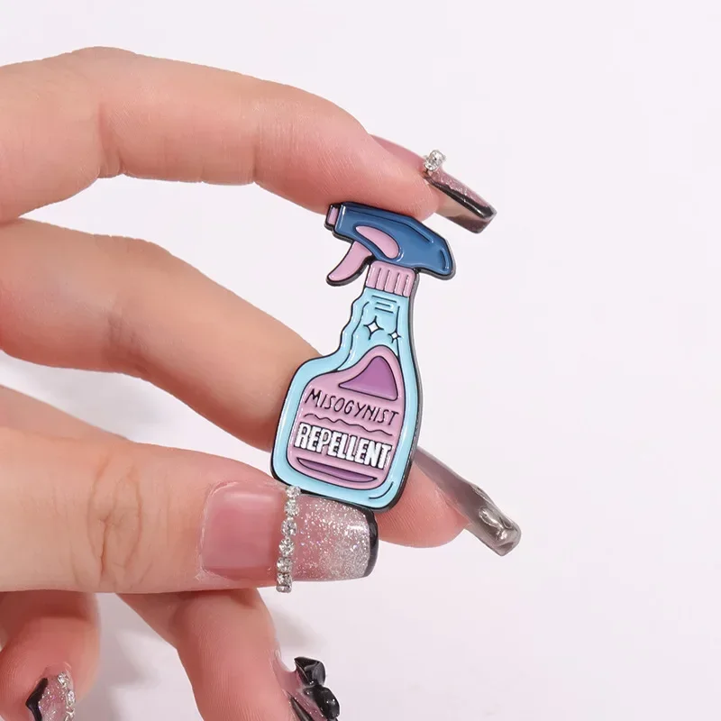 Anxiety Spray Cartoon Enamel Pins Human Repellent Brooch Custom Metal Lapel Badge Backpack Jewelry Accessory Gift Wholesale