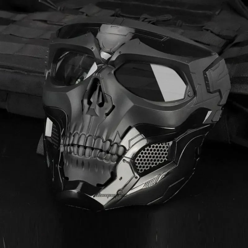 Skull Mask Motorcycle Mask Bicycle Riding Windproof Full Face Skeleton Protective Mask Colored Goggle Tactical Cycling Bike