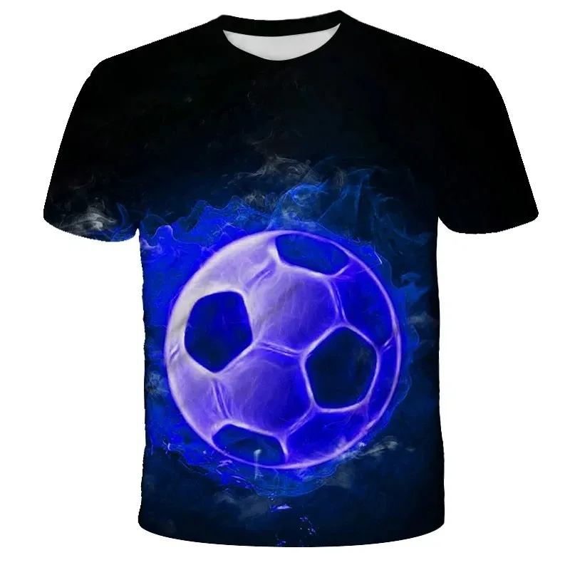 Fashion Football 3D Print Children T-Shirt Soccer Boy Girl Casual Tees Teen Kids Cool Clothing Funny Tops Sport Streetwear image 4