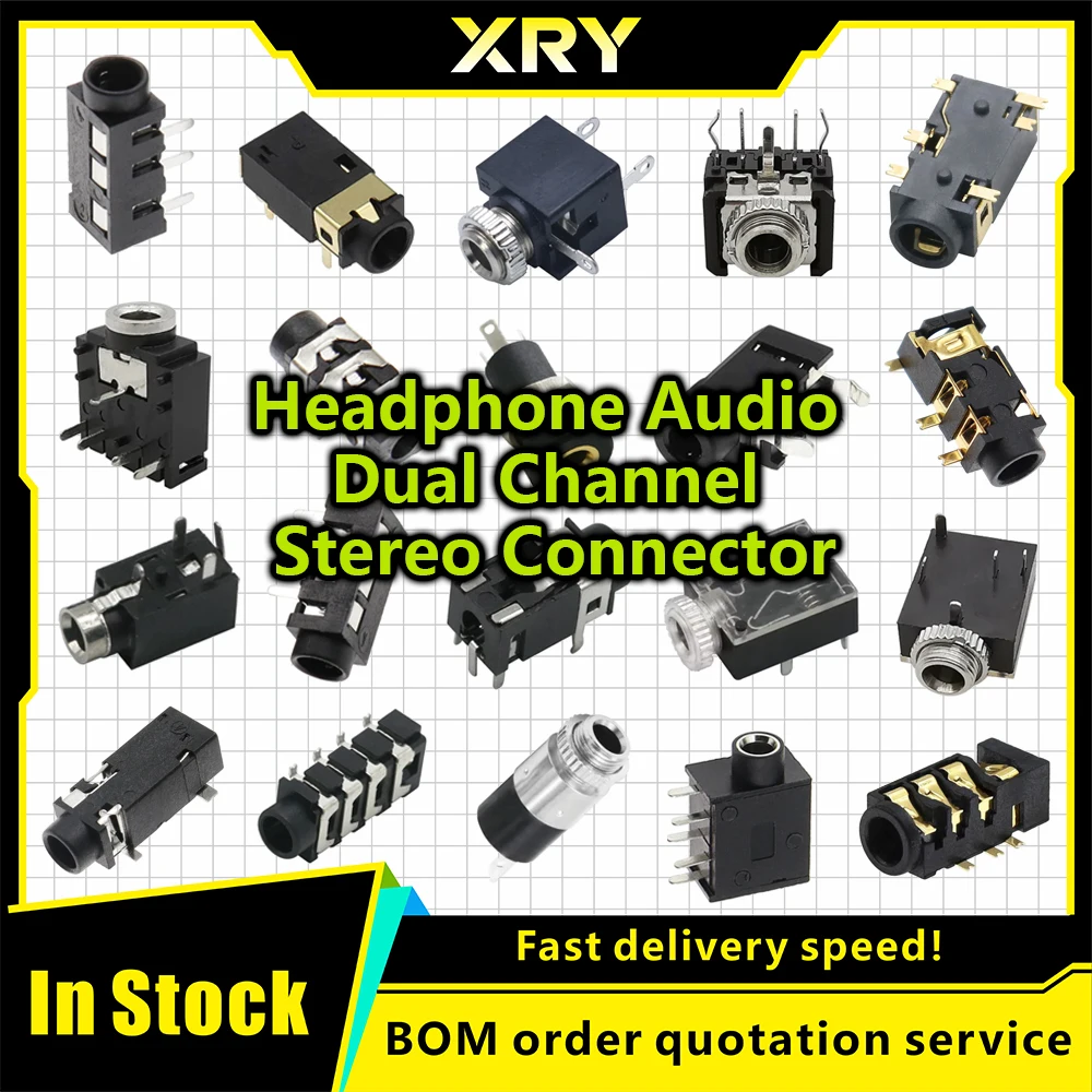 20 Uds 2,5 3,5 MM conector para auriculares Audio Video hembra conector estéreo de doble canal conector estéreo montaje en Panel