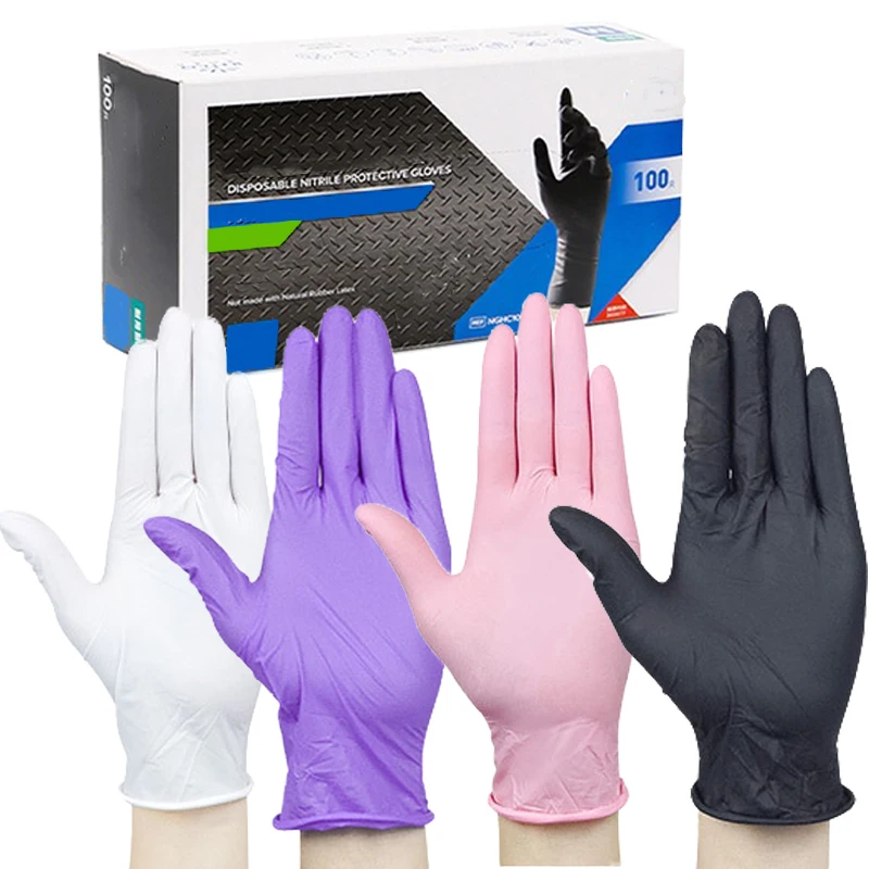 400/200/100/50/20PCS Disposable Nitrile Gloves for Household Use, Hairdressing, Cleaning, Dishwashing, and Tattoo Gloves