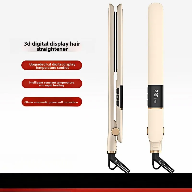 Smart Digital Display Negative Ion Flat Iron 2 in 1 Hair Straightener Curler Hair Styling Tool