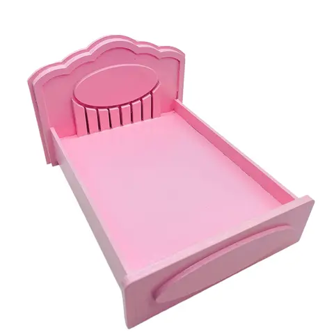 Dockhus Trä Simulerad Prinsesssäng Modell Dockhus Mini Europeisk Stil Leksakssäng Skåp Möbeldekor Scen Tillbehör Leksak 8 best sales minisäng - №6