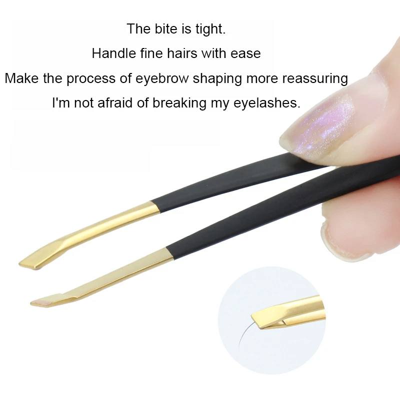 プロ仕様のステンレス製眉毛用ピンセットは、女性のための便利なプロ仕様の美容・メイクツールです。