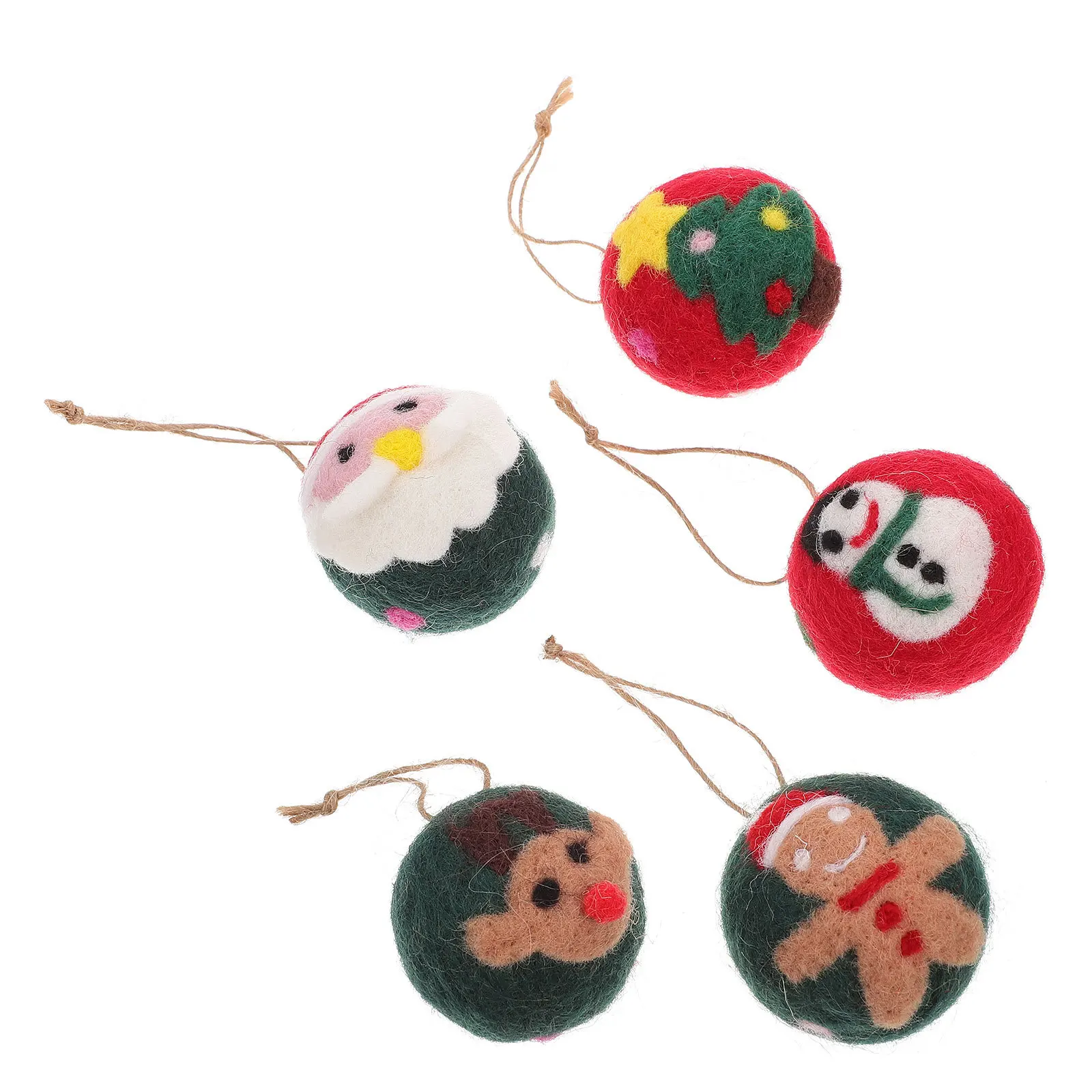 

5Pcs Christmas Pendant Wool Ball Hanging Ornaments Xmas Tree Xmas Decor Festival Home Hanging Pendants Christmas Ornaments