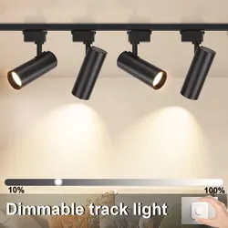 밝기 조절 LED 트랙 라이트 스포트라이트, COB 벽 트랙 레일 조명, 실내 거실 상점 AC180V-260V 천장 스포트라이트, 20W