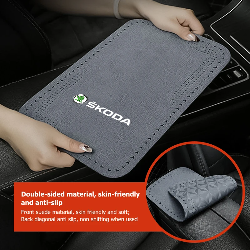 For Skoda Car Center Console Pad Universal Armrest Cushion Protector Accessories Octavia A5 A7 RS Fabia Superb Rapid Karoq view 4