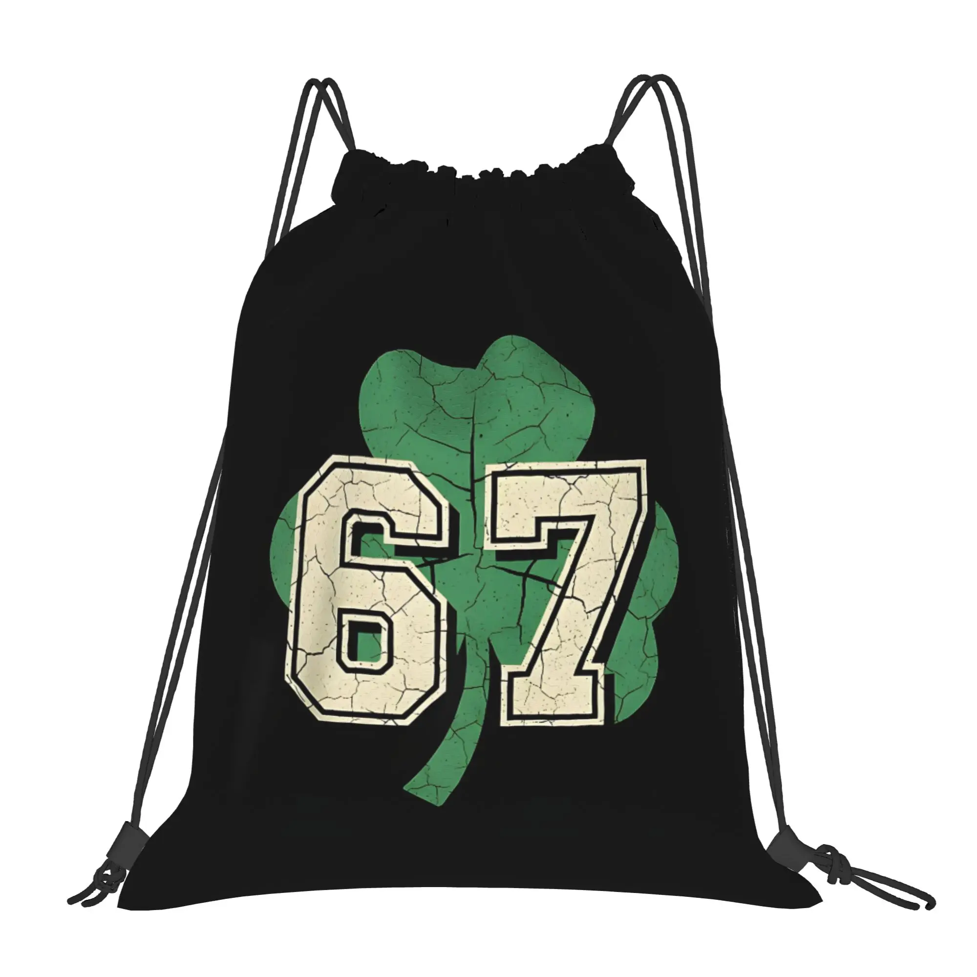 67 Shamrock St Patricks Day 6 7  Girls  Irish 67 Portable Hiking Drawstring Backpack Riding Backpack Gym Clothes Drawstring Bags