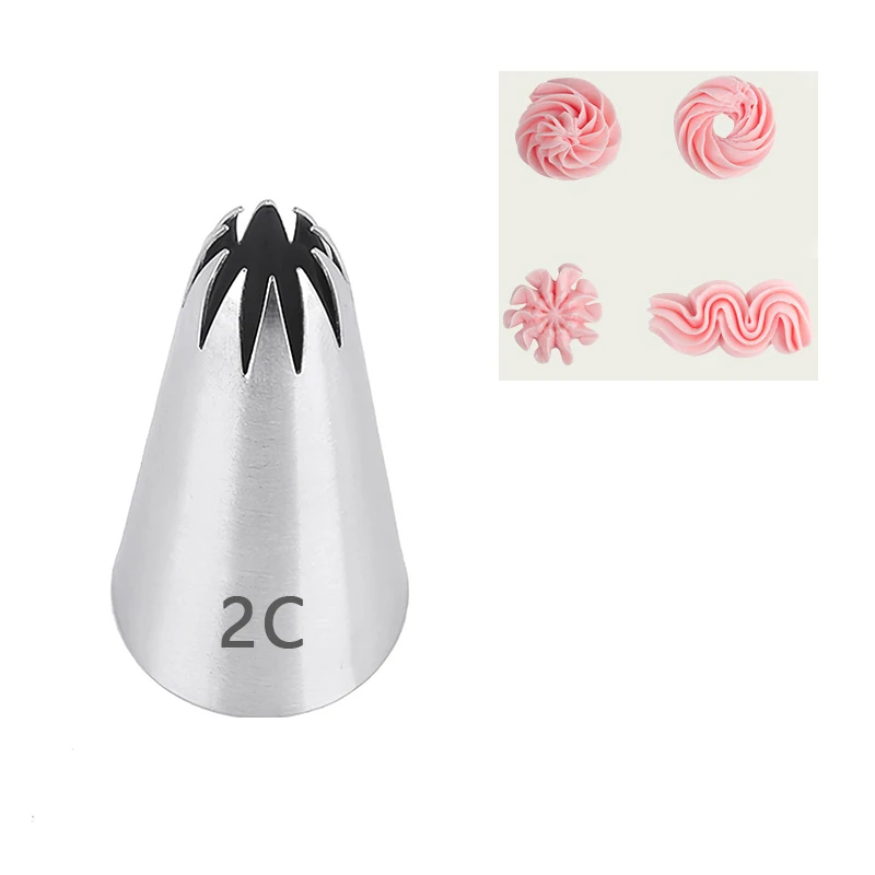 

Middle Size Cream Icing Piping Cake Nozzles Stainless Steel 10 Teeth Flower Mouth Bakeware Pastry Cupcake Decoration Tools #2C