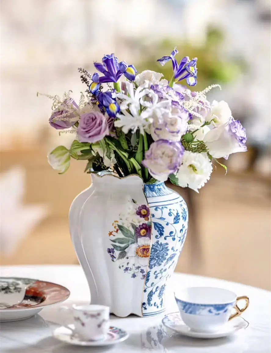 Chinese and Western Wall Vases, Light Luxury Home Accessories, Living Room Entrance Ceramic Ornaments